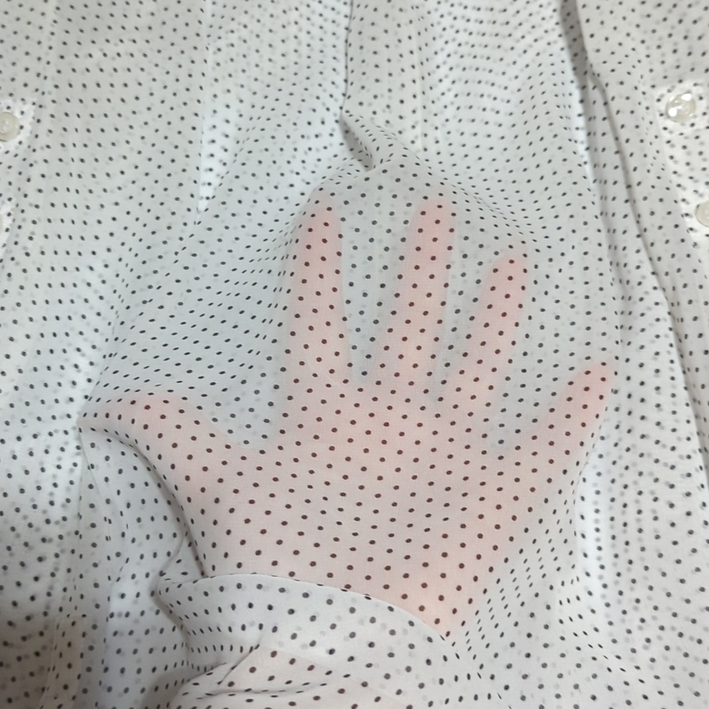 NY&Co Soho W&B PolkaDot Long Sleeve Button Down Blouse - Picture 8 of 9